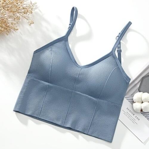 U-shaped Back Bra Tube Top Women Crop Top Solid Pattern Sexy Lingerie Bra Sports Bra Fashion Tops Push Up Seamless Underwear