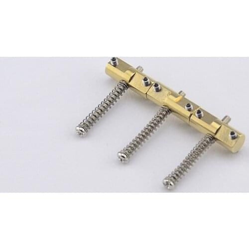 1 Set ( 3 Pieces ) GuitarFamily Vintage Brass Bridge Saddle For Tele Style Bridge ( #0029 ) Made In Korea