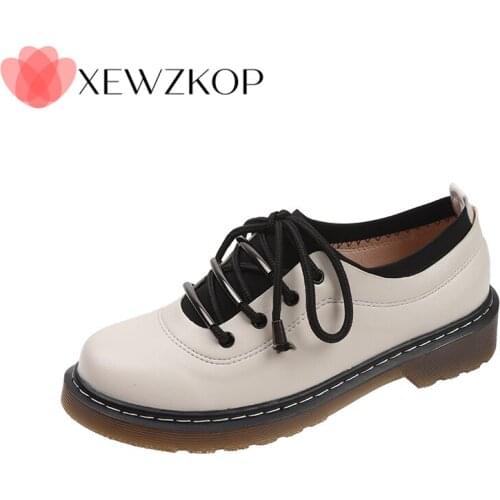 Top Quality White Lolita Loafer Shoes Flat Womens Oxford Style Spring Leather Mary Jane Shoes Teen Girls School Shoes Size 42 43