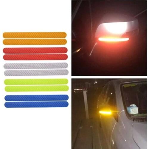 Mirror Reflective Strip 2Pcs/Set Car Reflector Stickers Multi-Colored Automobiles Rearview for Auto Exterior Protect Accessori