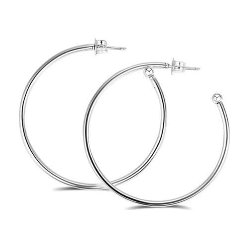 2 Size Small & Big Round Shape Hoop Earrings Sterling Silver 925 Jewelry Charm Earrings for Women Fine Silver Earrings Jewelry