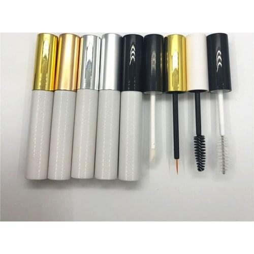 10-100pcs 10ml white bottle lipstick mascara eyeliner tubes white black gold silver cap empty tubes refillable makeup material