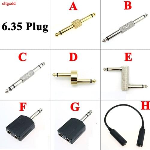 2/3Pole 1/4 inch 6.35mm Guitar Effects Pedal Connector Coulper Jack Interface Cable Adaptor Electric Pedal Board Accessories
