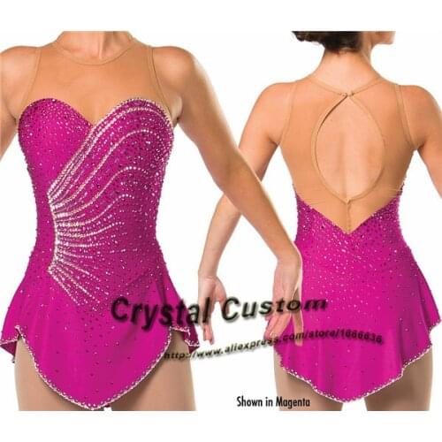 2016 Custom Figure Skating Dresses With Spandex New Brand Vogue Figure Skating Competition Dress Customized DR2997