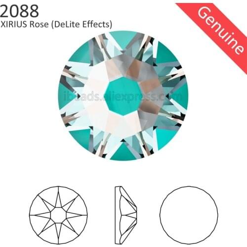 24 Pcs) Original Crystals from Swarovski 2088 XIRIUS Lacquer DeLite Effects flat back rhinestone no hotfix strass for nail art