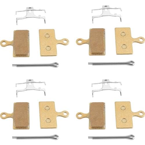 4 Pair Full-metallic Lining for SHIMANO XT M615 M666 M675 M785 M960 M985 M988 Disc Brake Pads Mountain Bicycle Riding Accessory