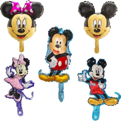 50pcs Mini Mickey Minnie mouse party decorations Foil Balloons air balloon baby shower birthday Party decorations Kids Cake Ball