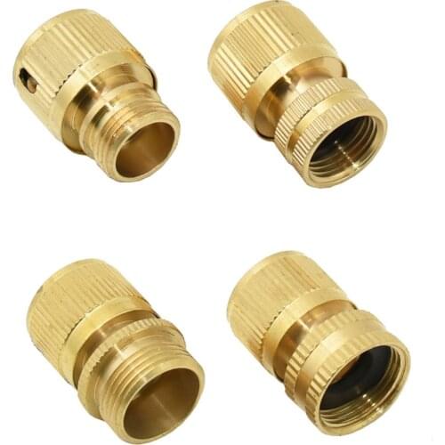 6Pc Brass Hose Quick Connector 1/2 3/4" Male Female Thread Garden Water Gun Connector Car Washing Machine Tap Adapter