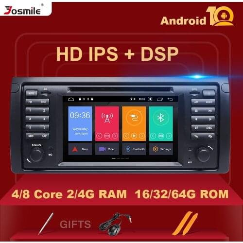 8 core IPS DSP 1 Din Android 10 4GB 64G Car DVD PLAYER For BMW X5 E53 E39GPS stereo audio navigation multimedia screen head unit
