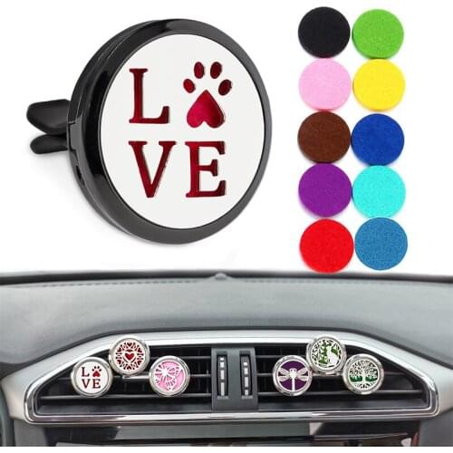 Car Air Freshener Clip Auto Conditioning Air Vent Essential Oil Aromatherapy Perfume Car Diffuser Locket Jewelry With 10pcs Pads