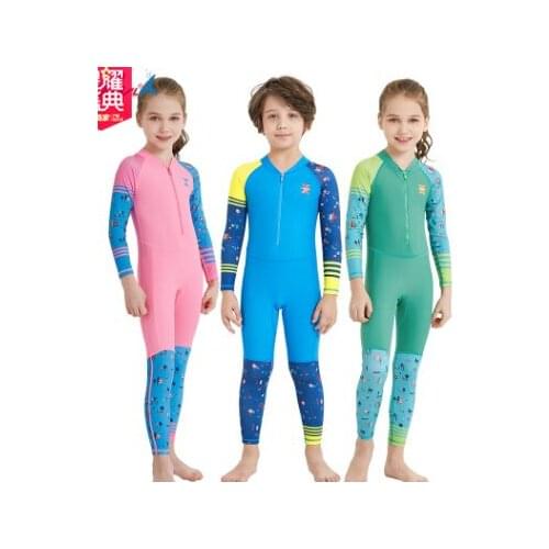 Childrens suit for diving wetsuit for children of boys and one-piece Clothing with long sleeves UV protection swimwear