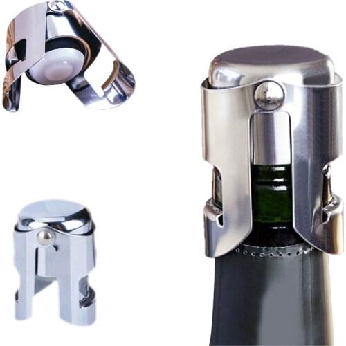 1pc Bar Inflatable Sparkling Stainless Steel Champagne Stopper Bottle Stopper Button Anti-Skid Leak Red Wine Wine Stopper New