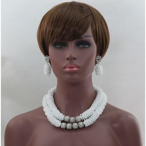 Classic Multicolor Nigerian Accessories Bright African Beads Full Set Crystal Beads Necklace 2016 Jewelry Set Free Ship ALJ692