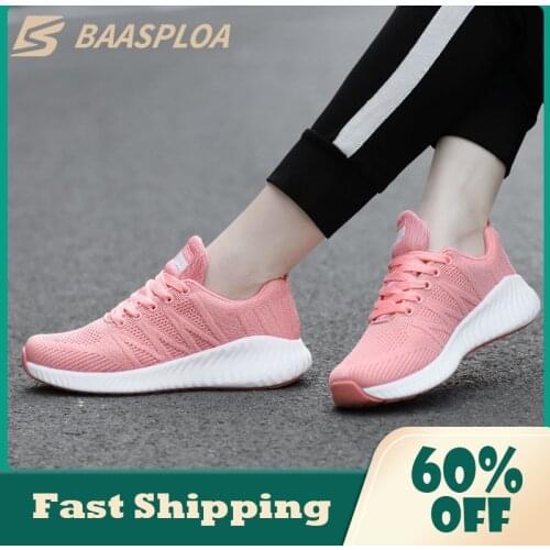 Baasploa 2021 Sneaker Sport Style Lace-up Shoes Non-Slip Wear-Resistant Soft Runing Shoes Size 35-39 Walking Sneakers For Women