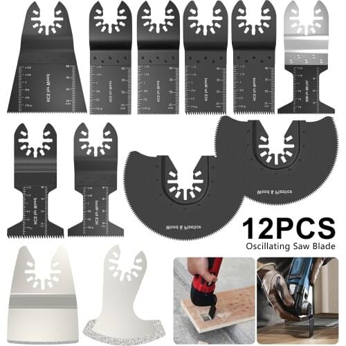 12pcs Multi-Function Bi-metal Precision Saw Blades Oscillating Blade Multi Wood Cut Kit Chipboard Tool Circular Saw Blade
