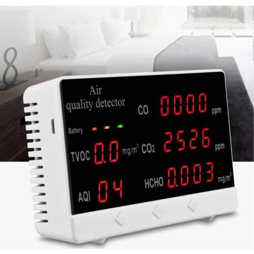 Multifunctional Household CO/HCHO/TVOC Tester CO2 Meter Air Quality Monitor AQI Detector Indoor Outdoor
