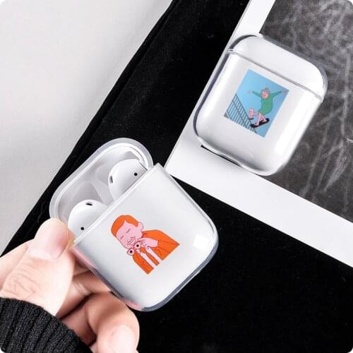 Parody comic Cute Clear Earphone Case For Airpods 1 2 Soft Silicone Wireless Bluetooth Earphone Cover Air Pods
