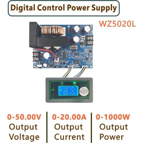 WZ5020L WZ5012L Adjustable DC DC Buck Converter CC CV Step-down Power Supply Module Voltage Regulator 50V 20A 1000W 50V 12A 600W