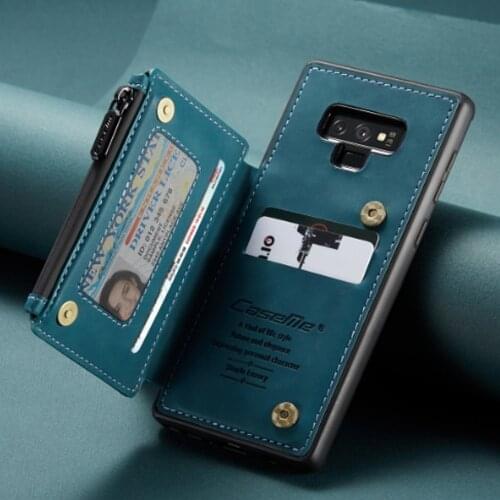Luxury Leather Wallet For Samsung Galaxy Note 9 Case Magnetic Wallet Case Armor Shockproof Card Holder Wallet Flip Cover Buckle