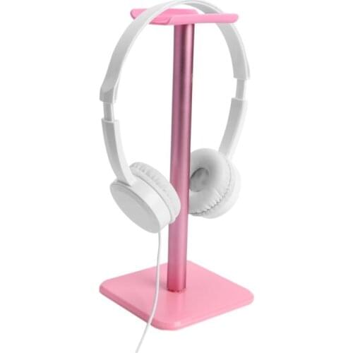 Pink Headphone Stand Table Headset Holder Classic Earphone Stand With Aluminum Support Bar Headrest ABS Non-slipping