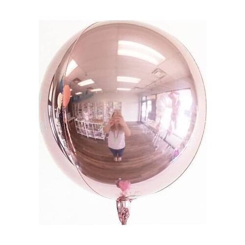 Kuchang 20pcs 22inch Rose gold 4D Round Sphere Shaped Aluminum Foil Balloon Wedding Marriage Birthday Party Decor Supplies