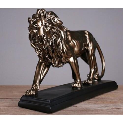 AFRICAN FEROCIOUS LION SCULPTURE STATUE RESIN DOMINEERING ANIMAL LION HOME DECORATION ACCESSORIES CRAFT GIFT STATUE