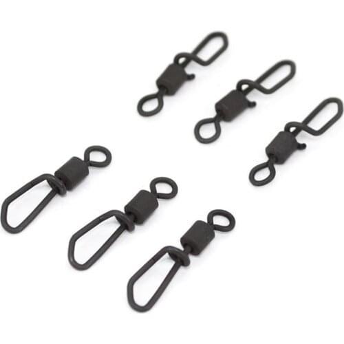 20Pcs Bearing Swivel Fishing Connector Q-Shaped Quick Change Swivels For Carp Fishing Terminal for Fishing Tackle Accessories