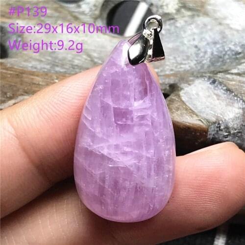 Top Natural Purple Kunzite Stone Pendant Jewelry For Women Man Crystal Healing Silver 29x16x10mm Beads Water Drop Gemstone AAAAA