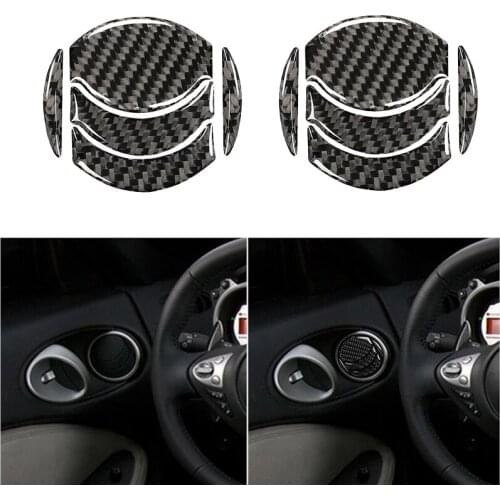 Carbon Fiber Car Interior Left Right Air Conditioning Outlets Frame Trim Decorative Sticker For Nissan 350Z 2003-2009