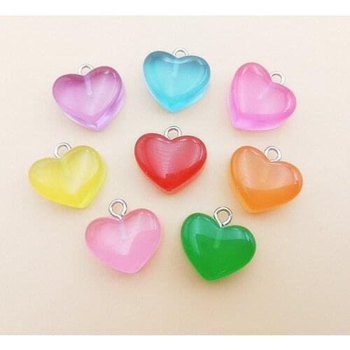 Japan And Korea Summer Popular Crystal Heart Resin Bracelet Necklace DIY Beautiful Jewelry Pendant For Woman and Children Gift