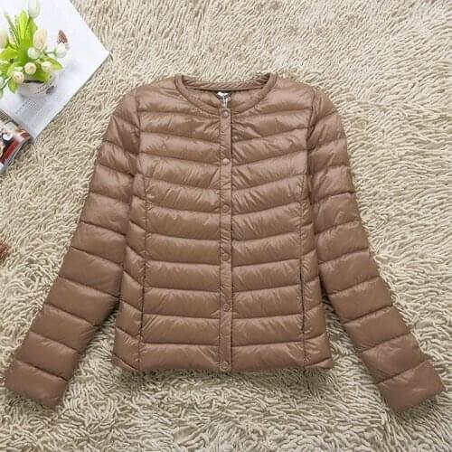 Ultra Light Women Down Jackets Round Neck Single-breasted Outerwear Portable Female Jacket Woman Down Coat Manteau Femme Hiver