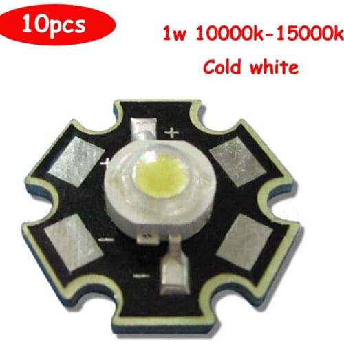 10pcs 1W 30mil Cool White 10000K~15000K 100LM 3.2V 300mA LED Light Beads Light With 20mm Substrate