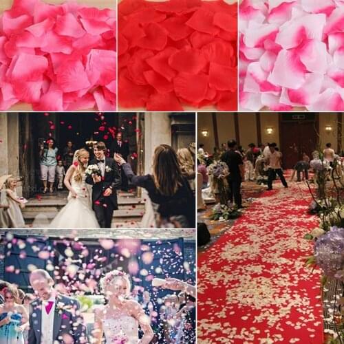 100Pcs/Pack 5*5cm Artificial Flowers Simulation Rose Petals Decorations Wedding Marriage Room Rose Flower Gift