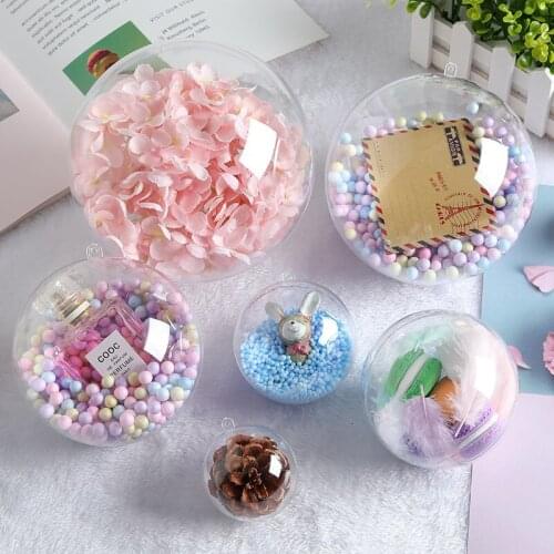 5/7cm Plastic Hollow Ball Christmas Tree Decoration Ball Shopping Mall Sky Window Transparent Ball Gift Candy Packaging Box
