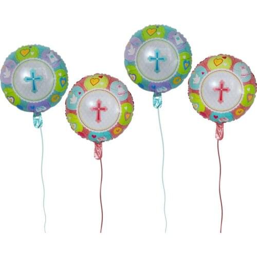 50pcs/lot 18inch Round Crucifix Foil Balloons Cross Helium balloons Easter Decorations balls Thanksgiving Easter Party Supplies