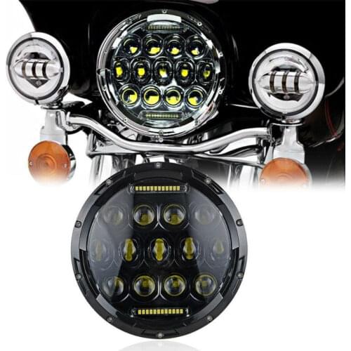 7" Inch 75W Motorcycle LED Headlight Round LED Headlamp for Kawasaki VN Vulcan 500 750 800 900 1500 1600 Yamaha Motorycles
