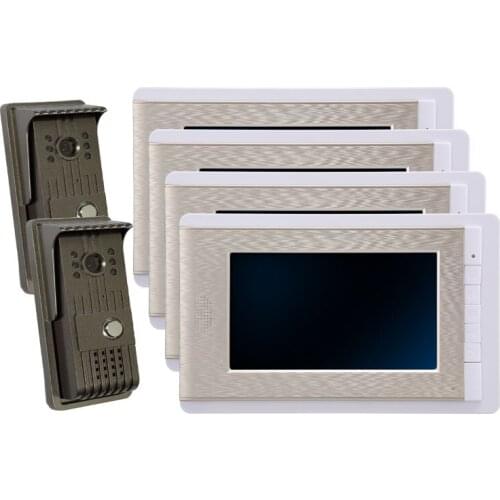 7 Inch Color LCD Monitor 2V4 Intercom Wired Video Door Phone