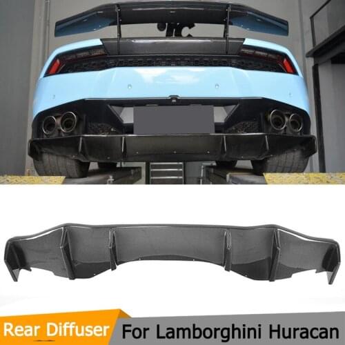 Carbon Fiber Auto Rear Diffuser Lip Spoiler case For Lamborghini Huracan LP600 LP610 Coupe 2 Door 14-17