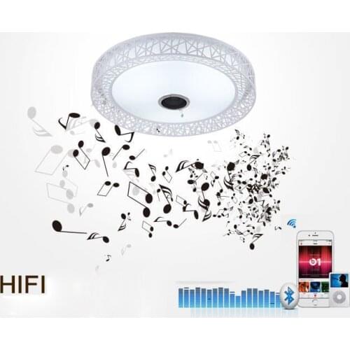 Bird Nest Wireless Bluetooth LED Ceiling Light Music & Multi-Colors Changing Smart Remote control Lamp metal & Acrylic lampshade