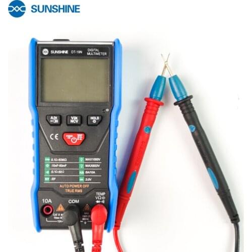 SUNSHINE DT-19N Mini Digital Multimeter NCV 10A Current AC DC Voltmeter Capacitance Resistance Tester Phone Repair Test Tools