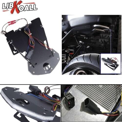 License Plate Holder Rear LED Turn Signal Stop Brake Tail Light Bracket Fender Eliminator For BMW R NINE T 2014-2019 2017 2018