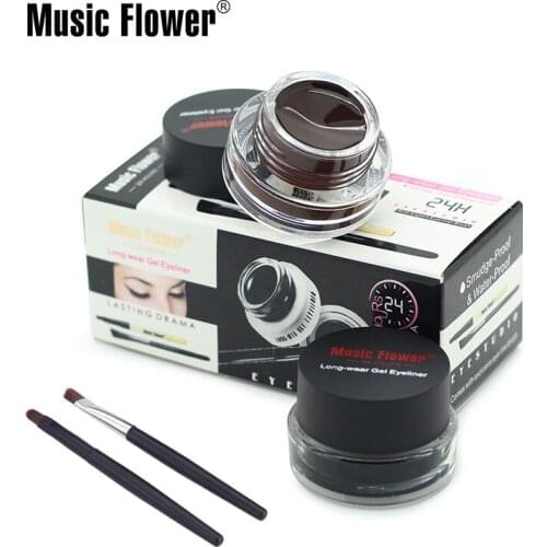 Two-color/set Eyebrow Cream Eyeliner Cream No Makeup No Smudging Waterproof Black-brown Color Convenient Eye Makeup TSLM1