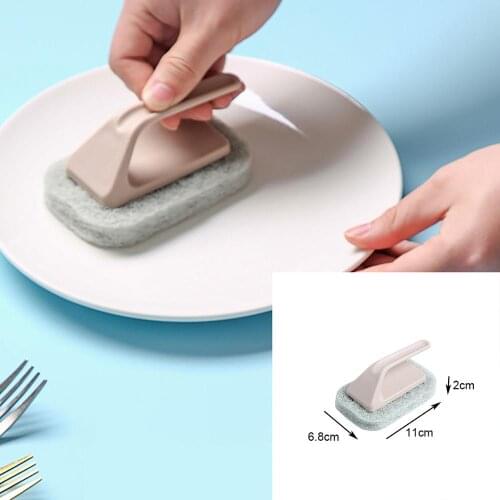 Sponge with Handle Kitchen Cleaning Stains Brush for Washing Dishes, Pots Cleaning Bathtub Tile Cleaning Tool