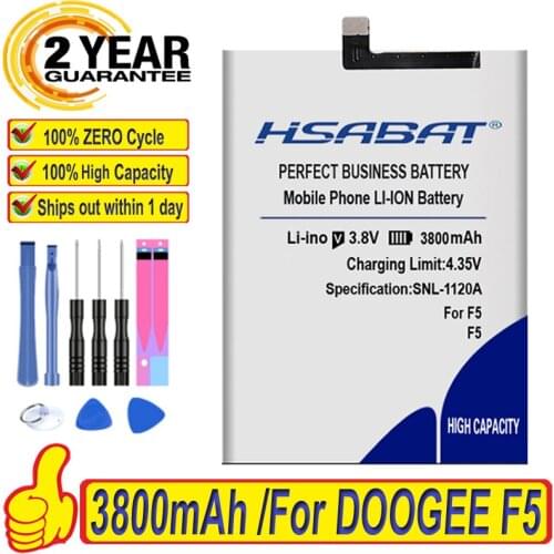 HSABAT Top Brand 3800mAh for DOOGEE F5 High quality battery + tracking number
