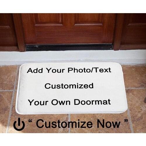 Customized Your Own Photo or Text Design Doormat Door Mat Entrance Mat Floor Mat Rug Front Door/Indoor/Outdoor