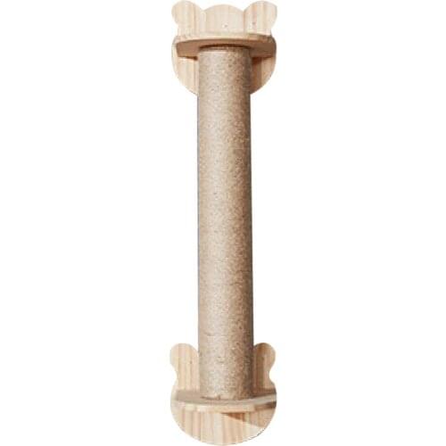 Cat Scratching Post Thick Hemp Rope Column Solid Wooden Wall-Mounted Cat Toy Durable Kitten Training Tools Practice Stick