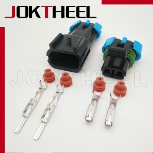 1/5/10/20 set Delphi 2 Pin way GM weather Pack kit male female waterproof sensor fan electronic connector plug 15300002 15300027