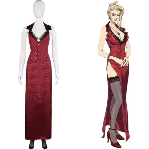 Final Fantasy VII FF7 Remake Scarlett Cosplay Costume Dress Halloween Carnival Suit