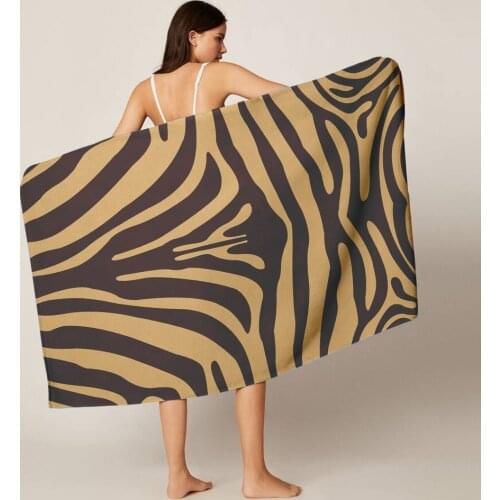 Microfiber Summer Swimming Picnic Mat Tapestry Travel Blanket Leopard Tiger Pattern Printed Rectangular Beach Towel