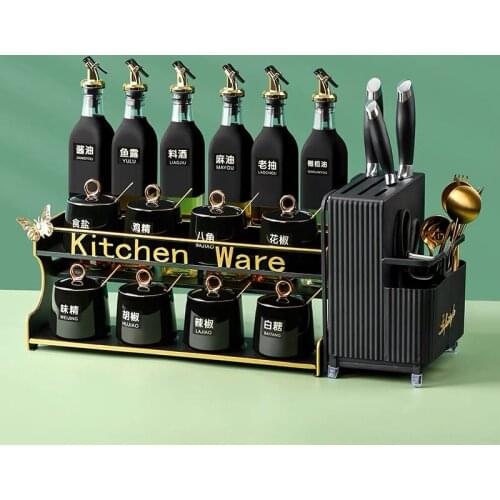 Kitchen Seasoning Tank Set Condiment Bottle Spice Jar Salt Container Sugar Bowl Kitchen Seasoning Tools Storage Holder Kitchen